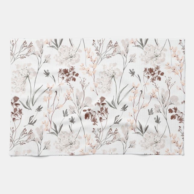 Linge De Cuisine Wildflower minimalist elegant leaves soft floral  (Horizontal)