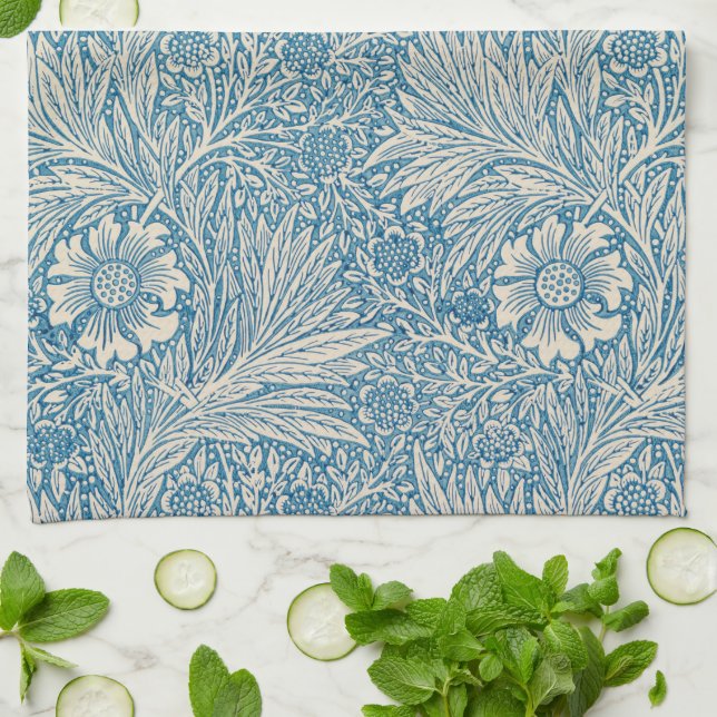 Linge De Cuisine William Morris - Art Nouveau Blue Marigold (Plié)