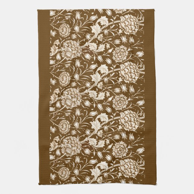 Linge De Cuisine William Morris Carnation Imprimer, Chocolat Brown (Vertical)
