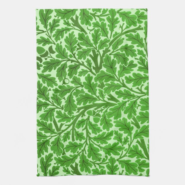 Linge De Cuisine William Morris Feuilles de chêne, Emerald Green (Vertical)