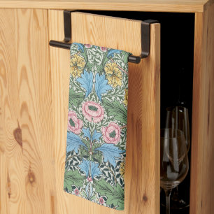 Linge De Cuisine William Morris Fleurs Vintages Bleu Jaune