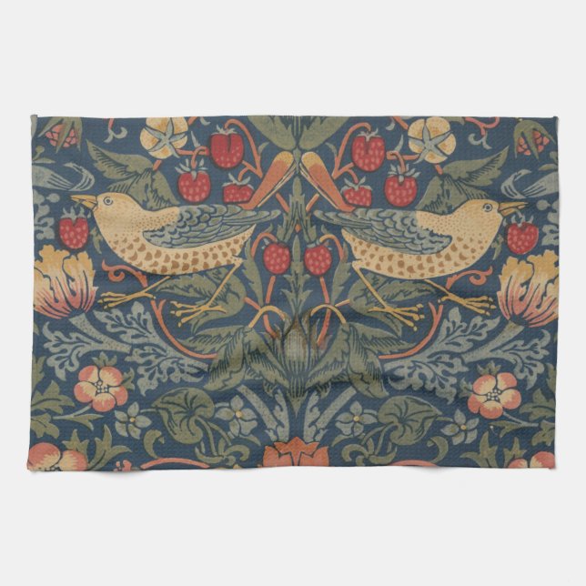 Linge De Cuisine William Morris Fraise Voleurs Oiseaux (Horizontal)