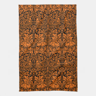 Linge De Cuisine William Morris Frère Lapin Motif Noir Rouille