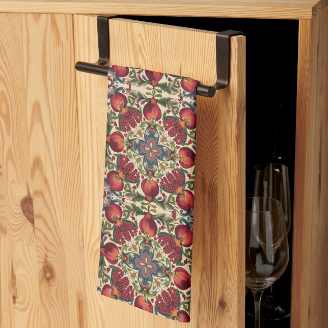 Linge De Cuisine William Morris Fruit Pomegranate Floral pattern (Pliage en tiers)