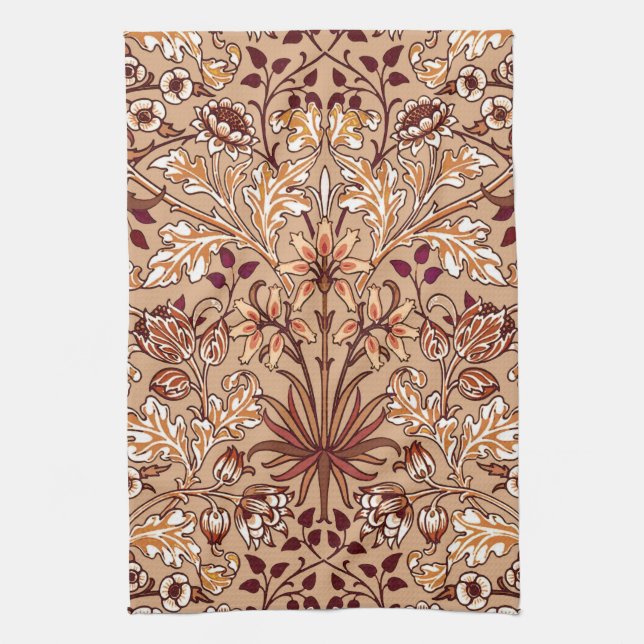 Linge De Cuisine William Morris Hyacinth Print, Brown et Beige (Vertical)