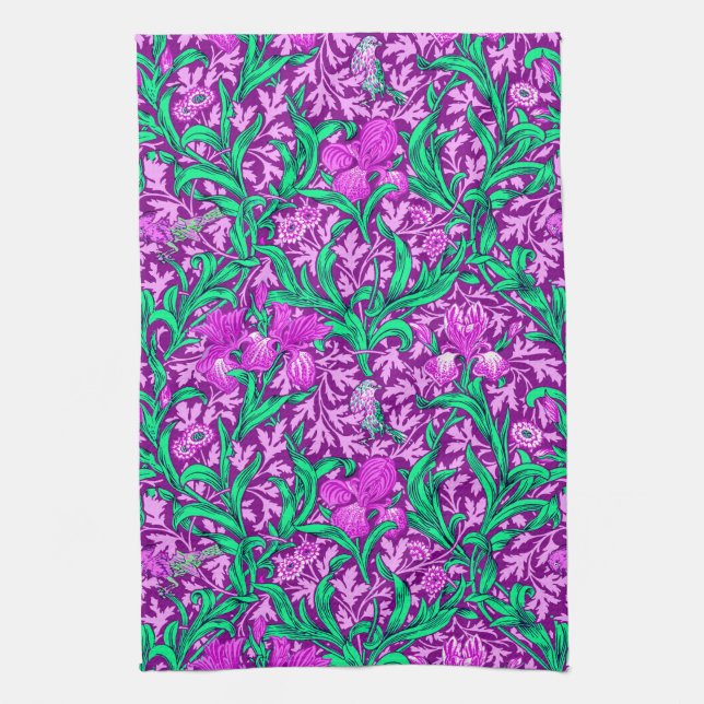 Linge De Cuisine William Morris Irises, Améthyste Violet (Vertical)