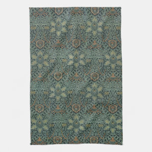 Linge De Cuisine William Morris Ispahan Vert sarcelle Floral Art
