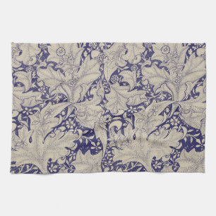 Linge De Cuisine William Morris Motif Giroflée Bleu Antique