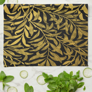 Linge De Cuisine William Morris noir et or Willow Bough