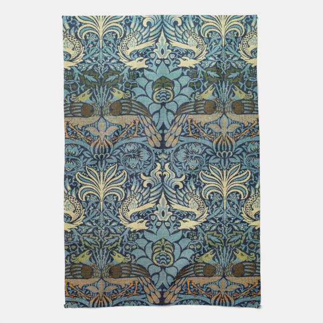 Linge De Cuisine William Morris Paon et Dragon Tissé (Vertical)