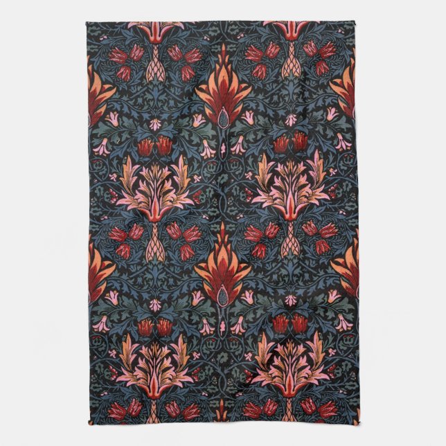 Linge De Cuisine William Morris Snakeshead Dark Motif (Vertical)