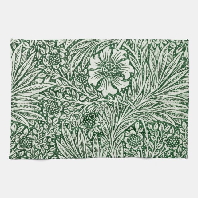 Linge De Cuisine william morris souci vert floral fleur (Horizontal)