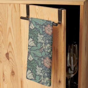 Linge De Cuisine William Morris Vintage Floral Rose Green Compton