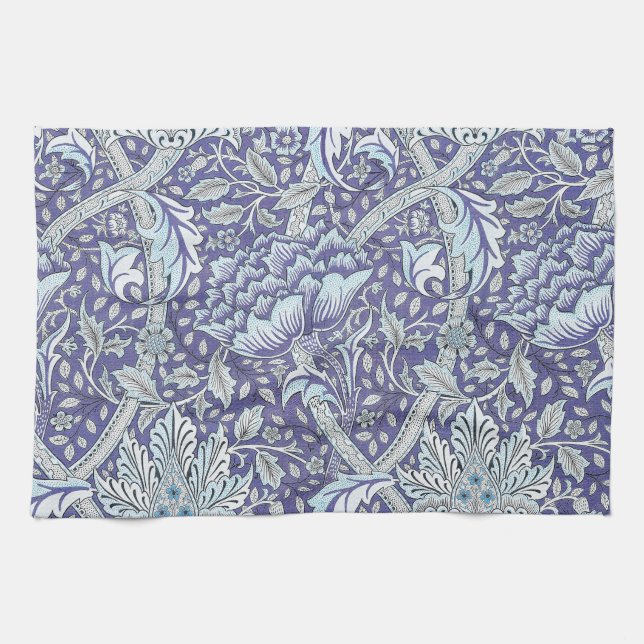 Linge De Cuisine William Morris Windrush motif floral bleu (Horizontal)