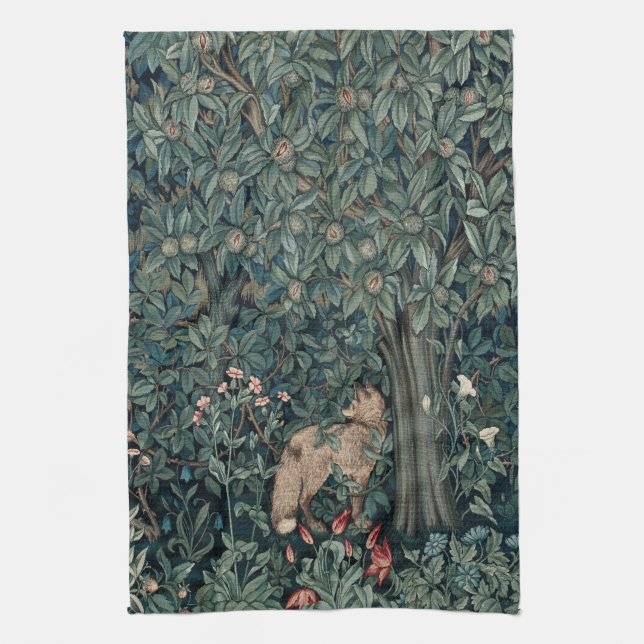 Linge De Cuisine William Morris Woodland Tapestry Fox (Vertical)