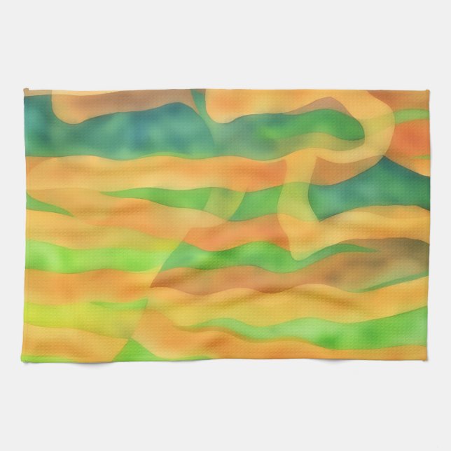 Linge De Cuisine Winding Roads Artsy Abstract Kitchen Towel (Horizontal)
