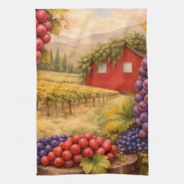 Linge De Cuisine Wine Country Harvest Grapes Tea Towel – Vineyard