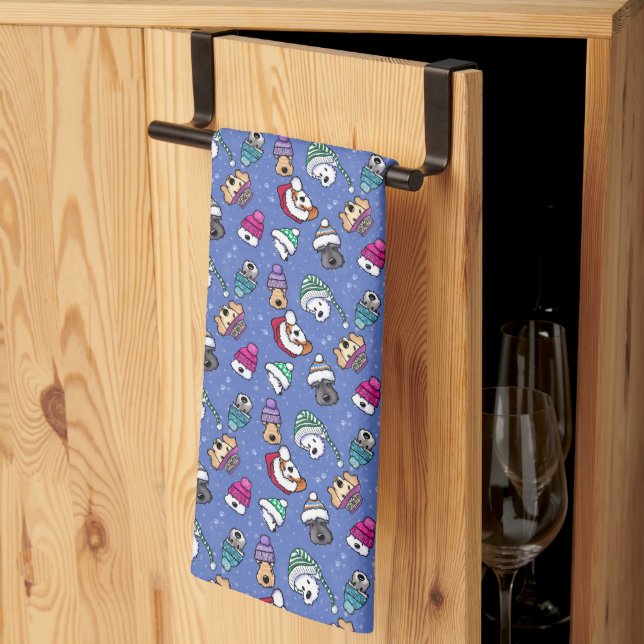 Linge De Cuisine Winter Dogs (Pliage en tiers)