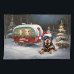 Linge De Cuisine Winter Rottweiler Caravan Christmas Adventure<br><div class="desc">Laissez-vous tenter par la magie d'une nuit d'hiver enneigée alors qu'une caravane glisse gracieusement à travers le paysage illuminé par la lune. La beauté sereine de la neige scintillante et l'éclat enchanteur de la lune créent une scène captivante, promettant une aventure de Noël inoubliable remplie de chaleur, de joie et...</div>