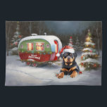 Linge De Cuisine Winter Rottweiler Caravan Christmas Adventure<br><div class="desc">Laissez-vous tenter par la magie d'une nuit d'hiver enneigée alors qu'une caravane glisse gracieusement à travers le paysage illuminé par la lune. La beauté sereine de la neige scintillante et l'éclat enchanteur de la lune créent une scène captivante, promettant une aventure de Noël inoubliable remplie de chaleur, de joie et...</div>