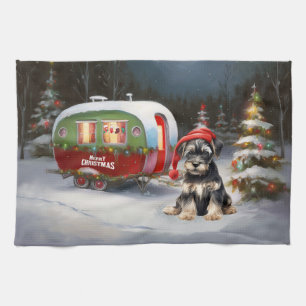 Linge De Cuisine Winter Schnauzer Caravan Christmas Adventure