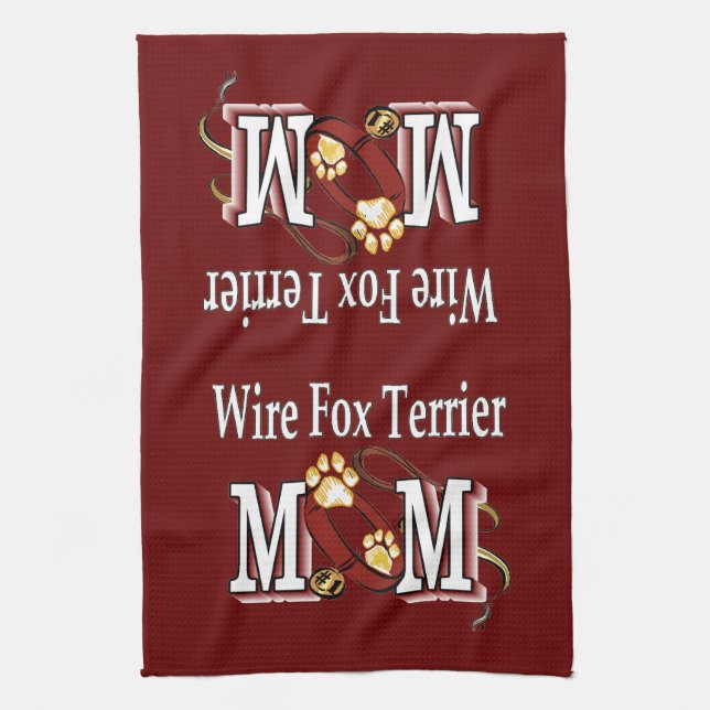 Linge De Cuisine Wire Fox Terrier Maman Cadeaux (Vertical)