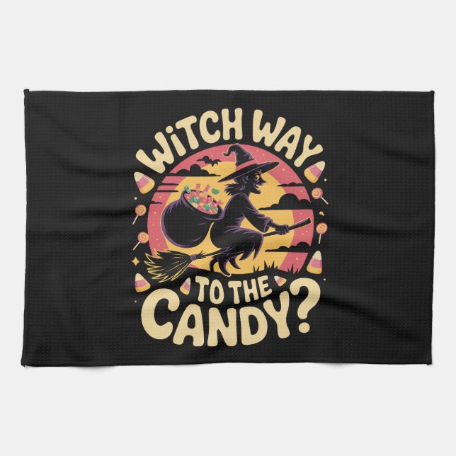 Linge De Cuisine Witch Way to the Candy Halloween T-shirt (Horizontal)