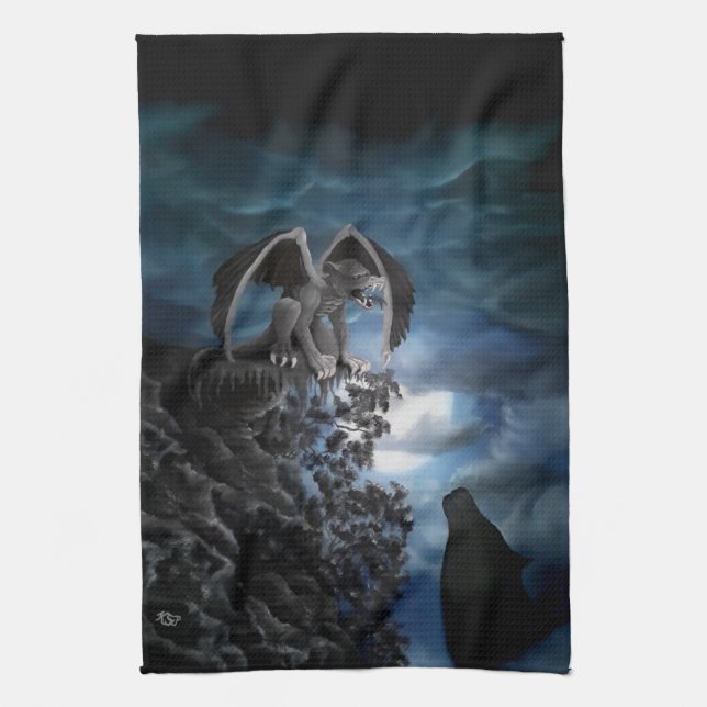 Linge De Cuisine Wolf Moon - Wolf avec Golem (Vertical)