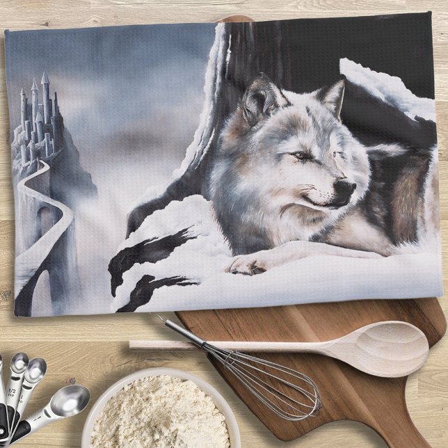 Linge De Cuisine Wolf Winter Castle Imaginaire (Créateur téléchargé)