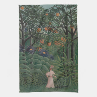 Linge De Cuisine Woman Walking in an Exotic Forest, Henri Rousseau