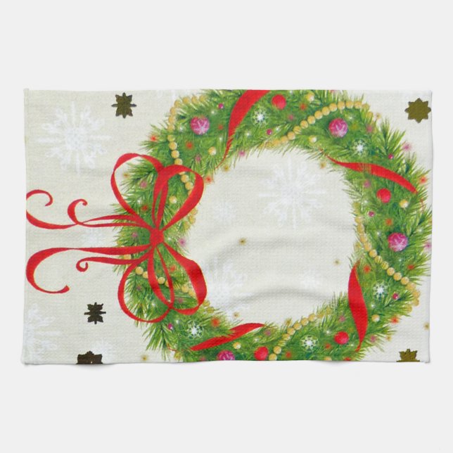 Linge De Cuisine Wreath de Noël (Horizontal)