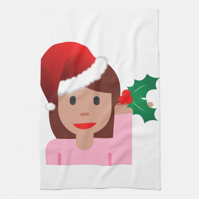 Linge De Cuisine xmas information fille émoji (Vertical)