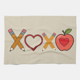 Linge De Cuisine XOXO Professeur Saint-Valentin Crayon Et Pomme