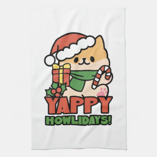 Linge De Cuisine Yappy Howlidays - Jote Christmas Dog Cartoon