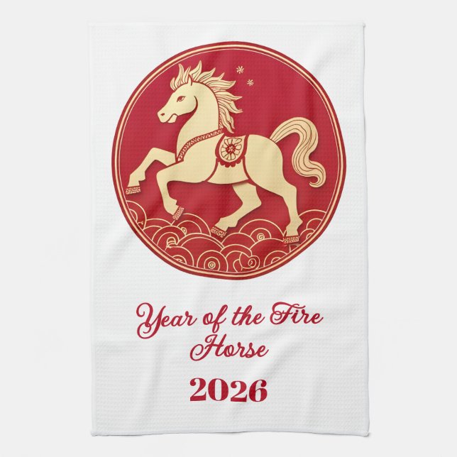Linge De Cuisine Year of the Horse 2026 Chinese New Year  (Vertical)