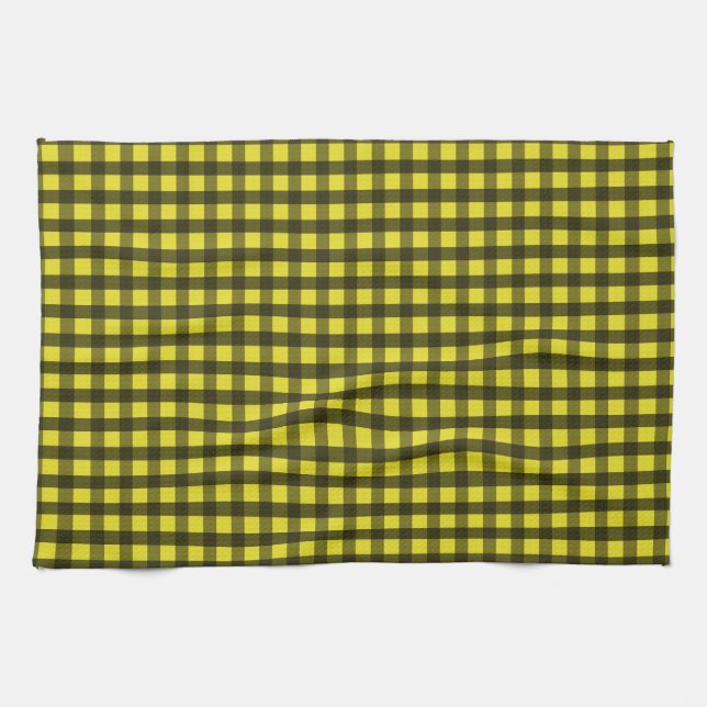Linge De Cuisine Yellow and Black Guingham (Horizontal)