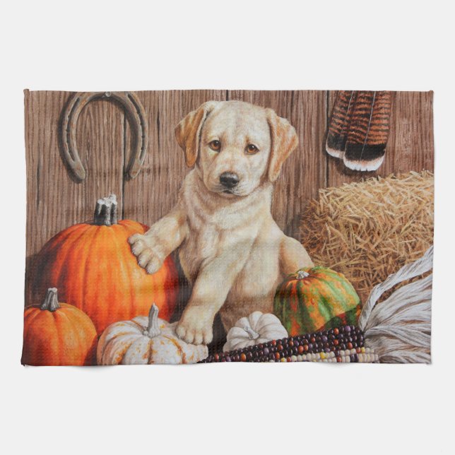 Linge De Cuisine Yellow Labrador Retriever Chien Chien Chien Citrou (Horizontal)