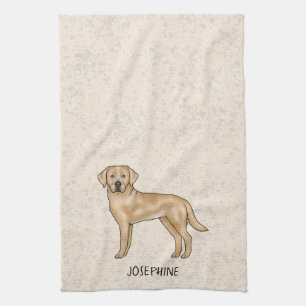 Linge De Cuisine Yellow Labrador Retriever Lab Chien Votre nom Beig