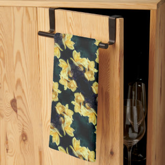 Linge De Cuisine Yellow Rose Trio Motif Abstrait