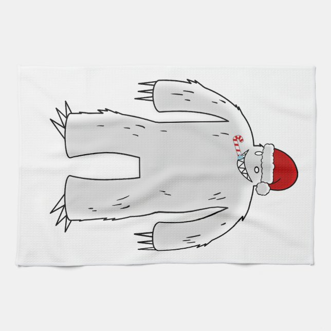 Linge De Cuisine Yeti Claus (Horizontal)