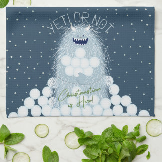 Linge De Cuisine Yeti ou pas Noël est arrivé Noël