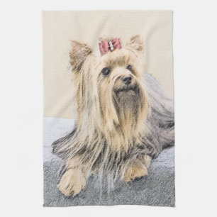 Linge De Cuisine Yorkshire Terrier Peinture - Cute Original Chien A