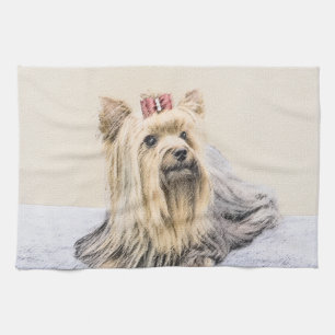 Linge De Cuisine Yorkshire Terrier Peinture - Cute Original Chien A