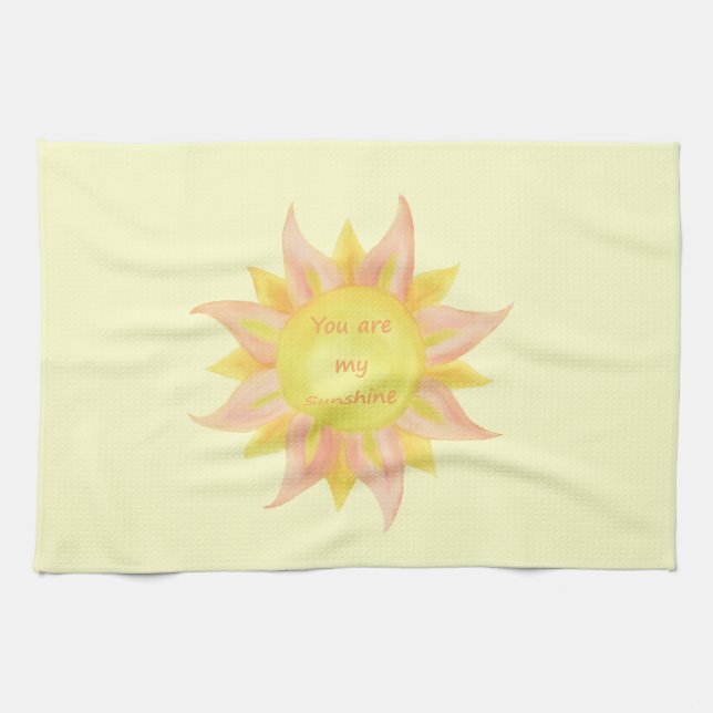 Linge De Cuisine "You are my Sunshine" Citation amusante Aquarelle  (Horizontal)