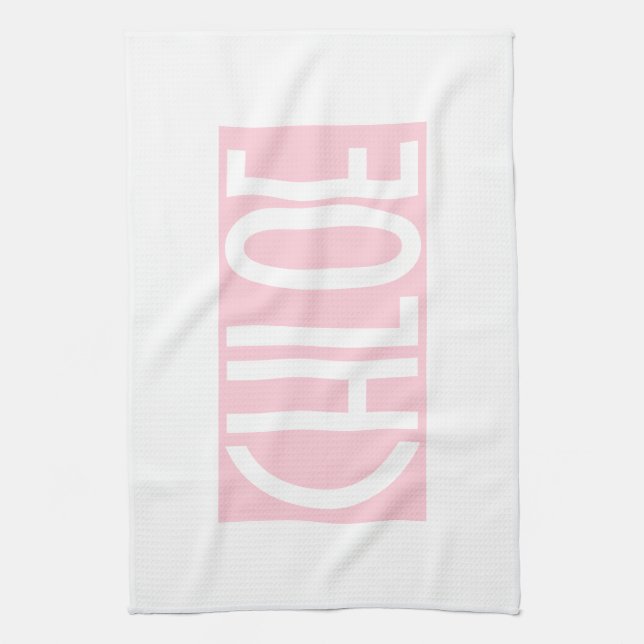 Linge De Cuisine Your | Bold White Text on Light Pink (Vertical)