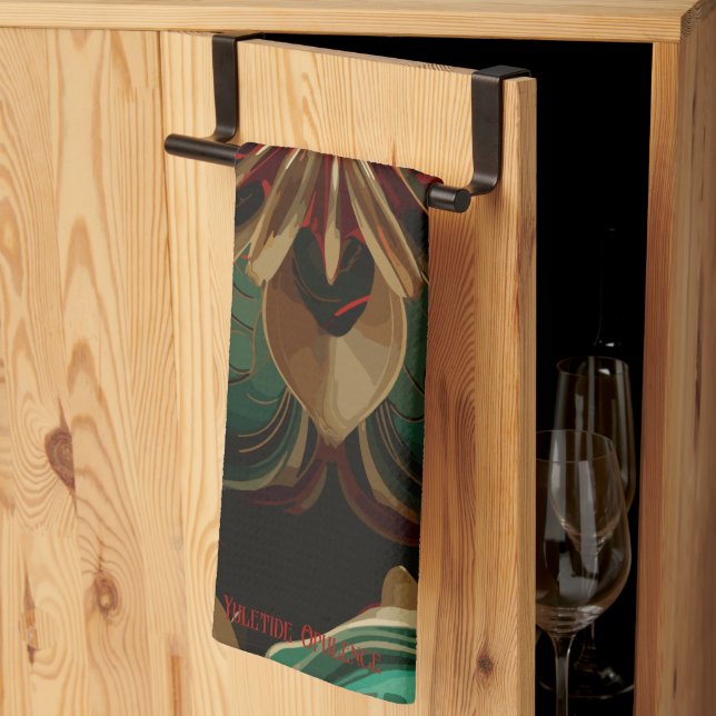 Linge De Cuisine Yuletide Opulence : Threads dorés de Noël (Pliage en tiers)