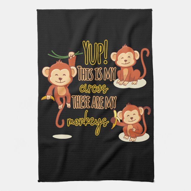 Linge De Cuisine Yup ! C'est mon cirque, ce sont mes trois singes (Vertical)