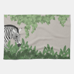 Linge De Cuisine Zebra amongst Leaves