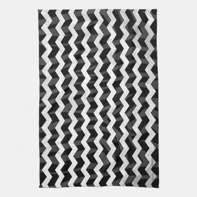 Linge De Cuisine Zebra Black et Grey Chevron (Vertical)