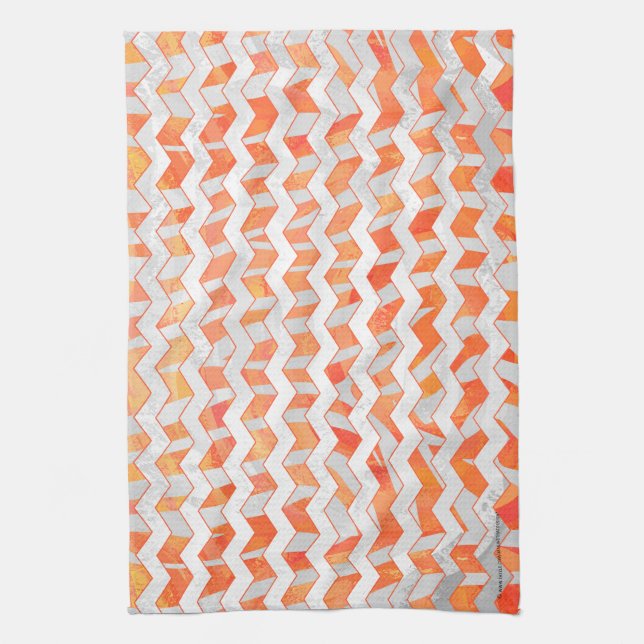 Linge De Cuisine Zebra Orange and White Print (Vertical)